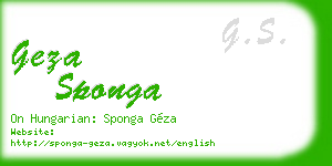 geza sponga business card
